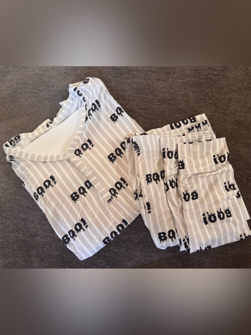 Forever French Kids Striped Halloween 'Boo' Pajama Set